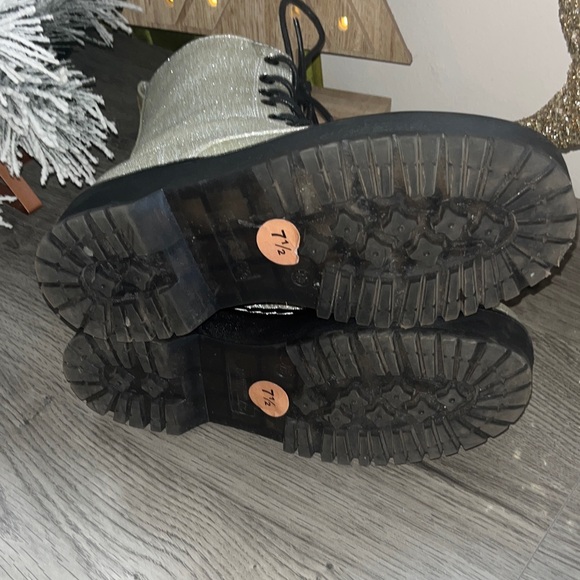 Union Bay Silver Glitter Combat Boots - Picture 10 of 10